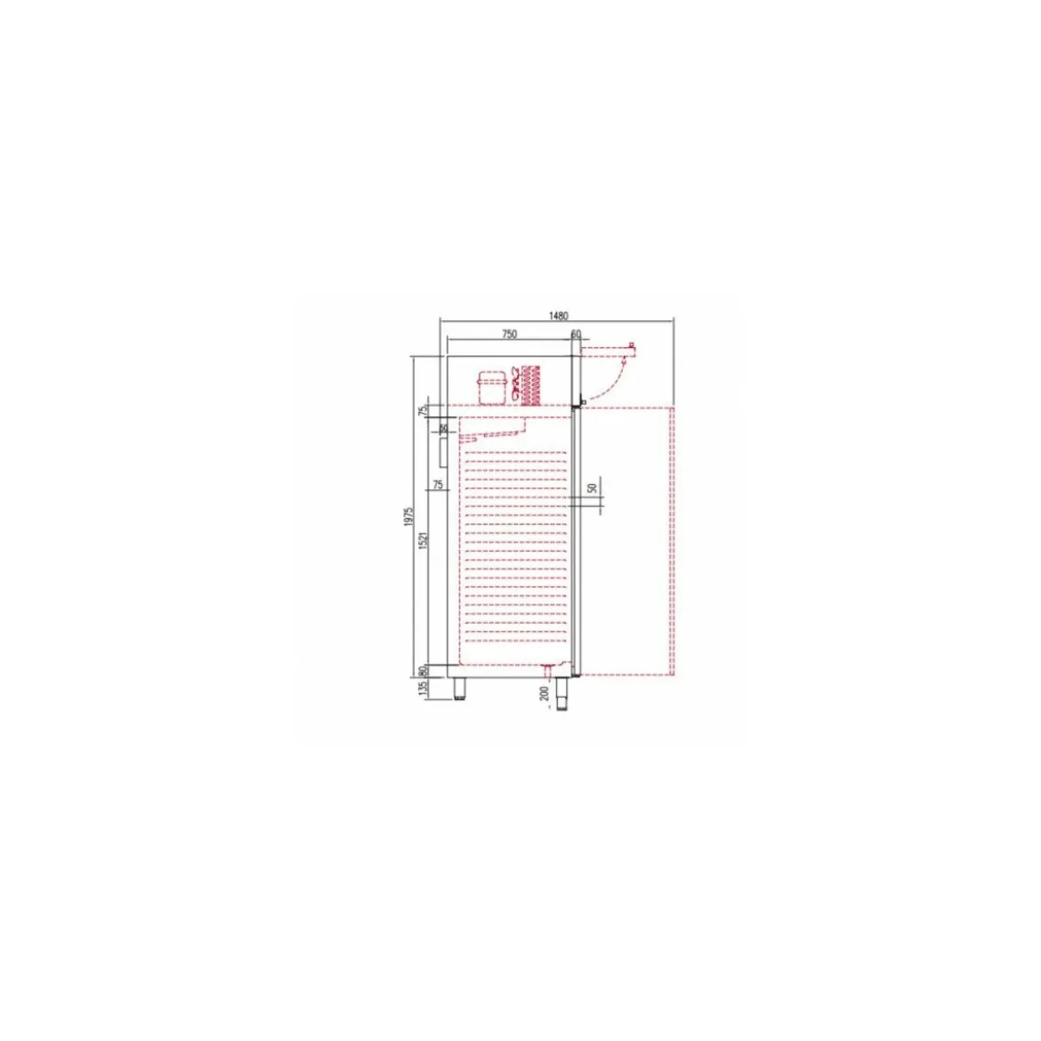 Armoire réfrigérée négative 2 portes inox GN 2/1 1440 l