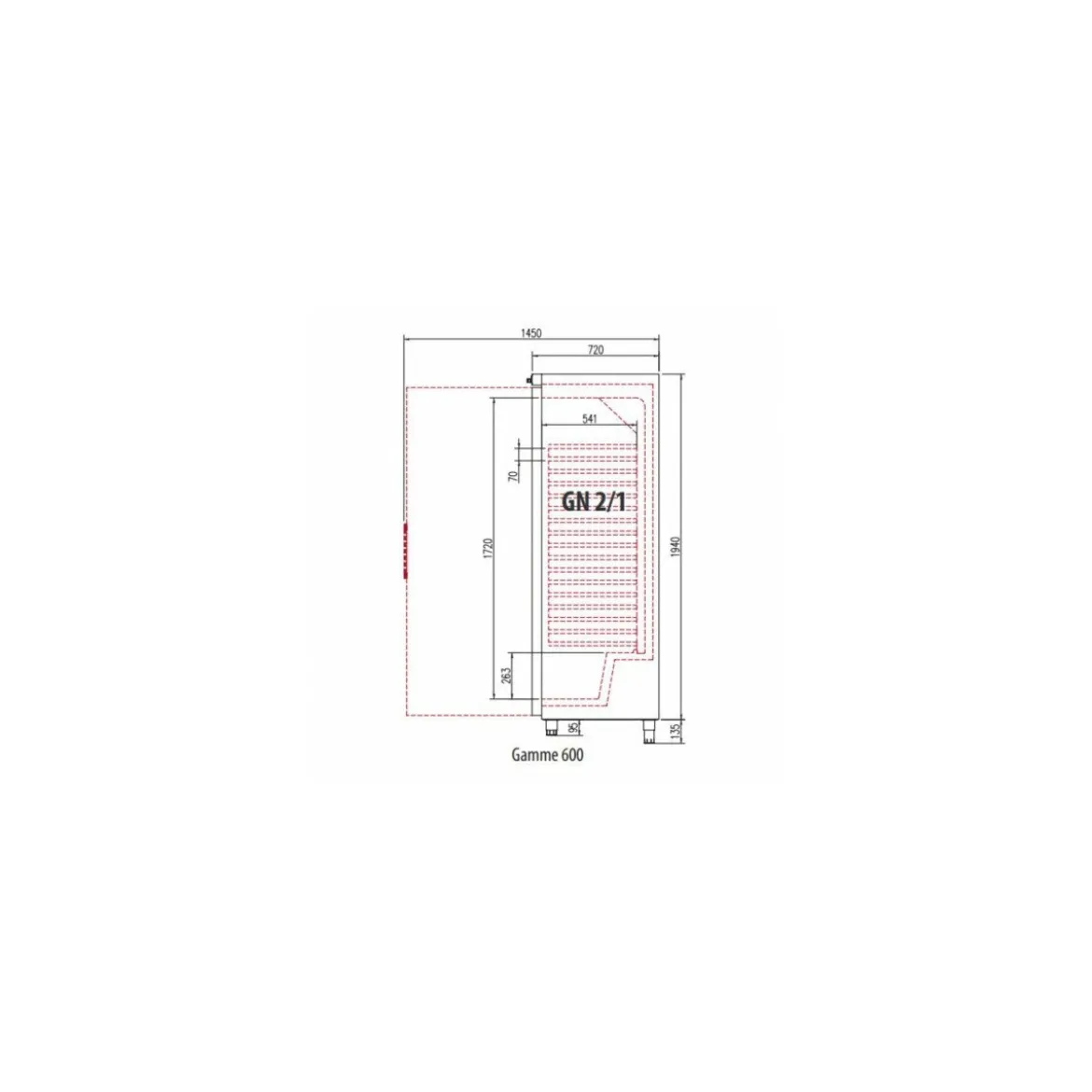 Armoire réfrigérée positive RVGI-601 GN 2/1 600 l