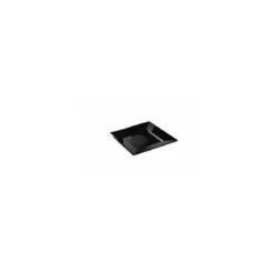 Assiette carrée réutilisable PS noir 165 mm - par 12