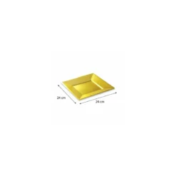 Assiette carrée réutilisable PS or 240 mm - par 12
