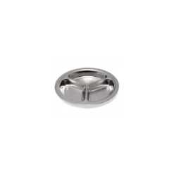 Assiette 3 compartiments inox ø 20 cm - par 12