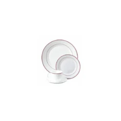 Assiette creuse blanc filet bordeaux ø 22,5 cm - par 12