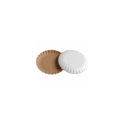 Assiette ronde carton intérieur écru extérieur blanc Ø 18,5 cm - par 50