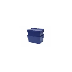 Bac à couvercle intégré bleu 55L