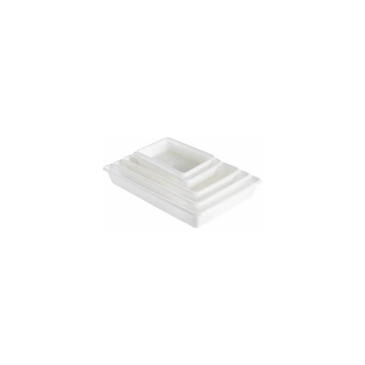 Bac rectangulaire plat PEHD blanc 3 L