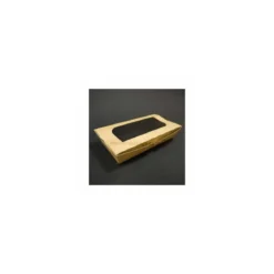 Barquette carton kraft ingraissable avec fenêtre 480 ml - par 400