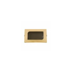 Barquette carton kraft ingraissable avec fenêtre 730 ml - par 300