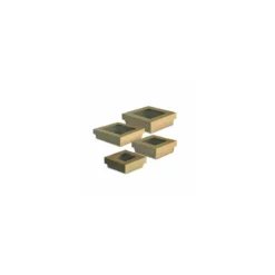 Barquette kraft brun ingraissable avec fenêtre 500 ml - par 50
