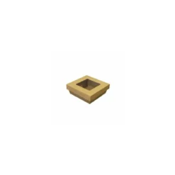 Barquette kraft brun ingraissable avec fenêtre 500 ml - par 50