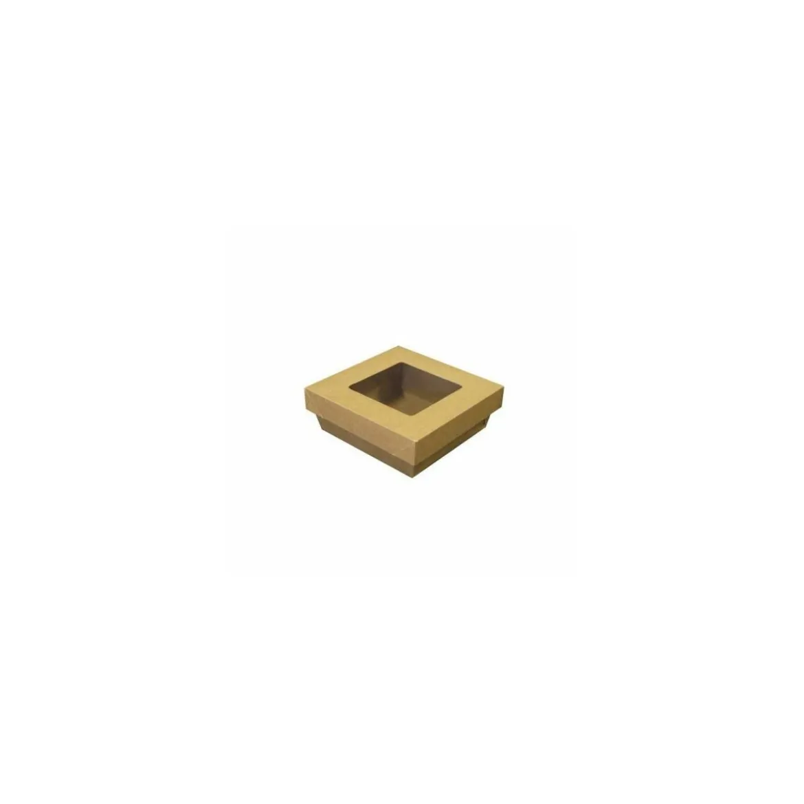 Barquette kraft brun ingraissable avec fenêtre 500 ml - par 50