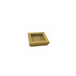 Barquette kraft brun ingraissable avec fenêtre 1000 ml - par 40