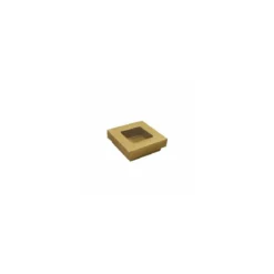 Barquette kraft brun ingraissable avec fenêtre 250 ml - par 25