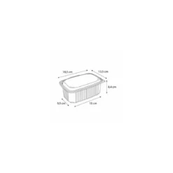 Barquette plastique avec couvercle Ondipack 1000 ml - par 300