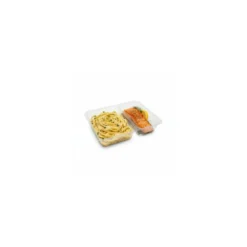 Barquette plastique transparente 2 compartiments scellable Alphacel 1380 ml - par 420