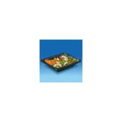 Barquette salade Pyramipack noire 750 ml avec couvercle indépendant - par 40