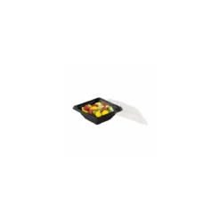 Barquette salade Pyramipack noire 250 ml avec couvercle - par 40