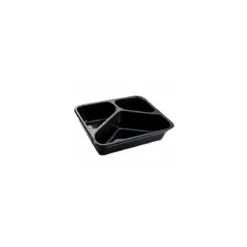 Barquette scellable CPET noire 3 compartiments 54 + 28 + 20 cl - par 420