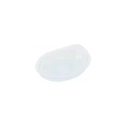 Barquette steak haché ovale polystyrène PVC transparent 13 x 9 x 2 cm - par 250