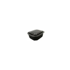 Boite à couvercle charnière pp noir 50 cl - par 408