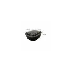 Boite à couvercle charnière pp noir 50 cl - par 408