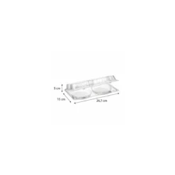 Boite Cristal Patipack 2 tartelettes 267 x 150 x 50 mm PET - par 260