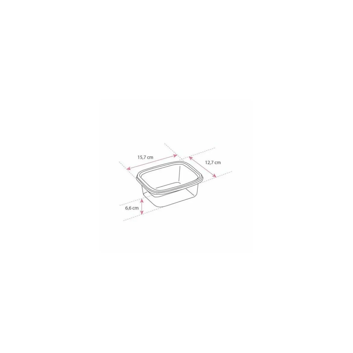 Boite plastique translucide Prestipack avec couvercle 900 ml - par 300