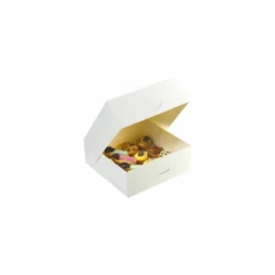 Boite pâtissière blanche en carton 20 x 20 x 8 cm - par 50