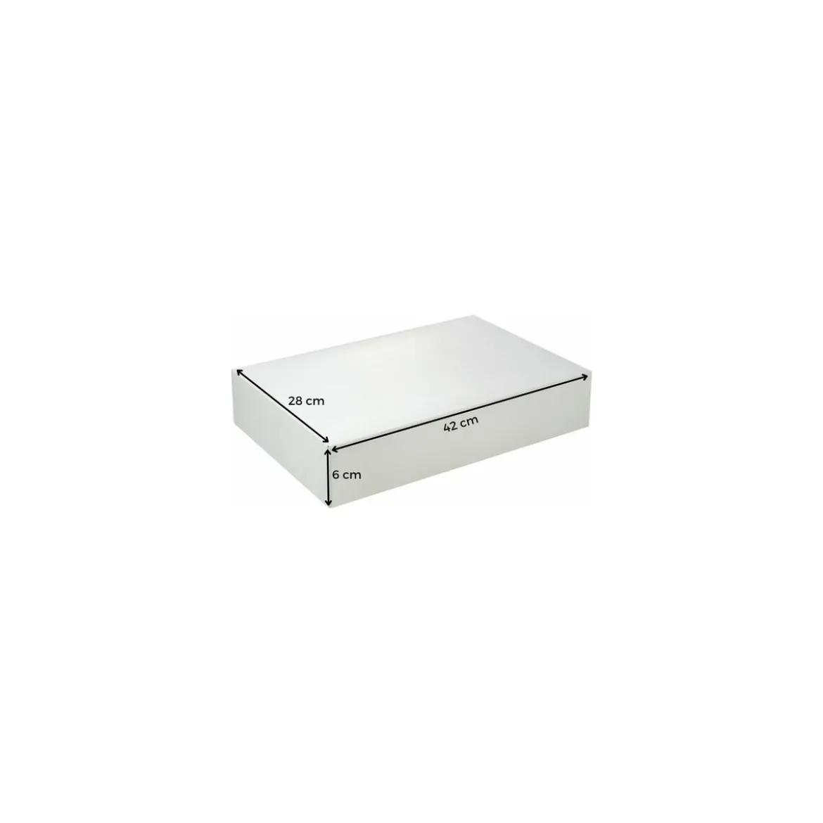 Boite traiteur carton blanc 42 x 28 x 6 cm - par 25