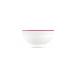 Bol à déjeuner verre trempé blanc/filet bordeaux 51cl ø 13,2 cm - par 6