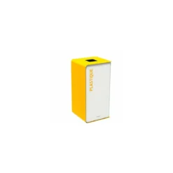 Borne de tri plastique cubatri blanc / jaune 75 L