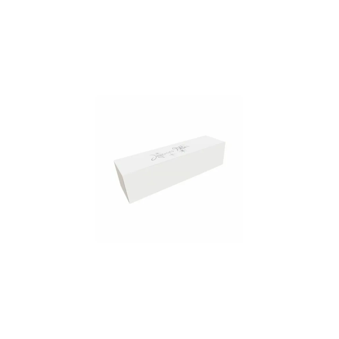 Boîte à bûche "Joyeuses Fêtes" blanche 50 x 11 x 11 cm - par 25