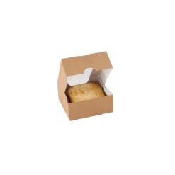 Boîte carton Kraft à fenêtre 140 x 140 x 60 mm - par 50