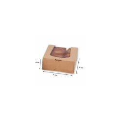 Boîte carton Kraft à fenêtre 140 x 140 x 60 mm - par 50