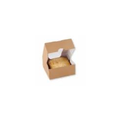 Boîte carton Kraft à fenêtre 140 x 140 x 60 mm - par 50
