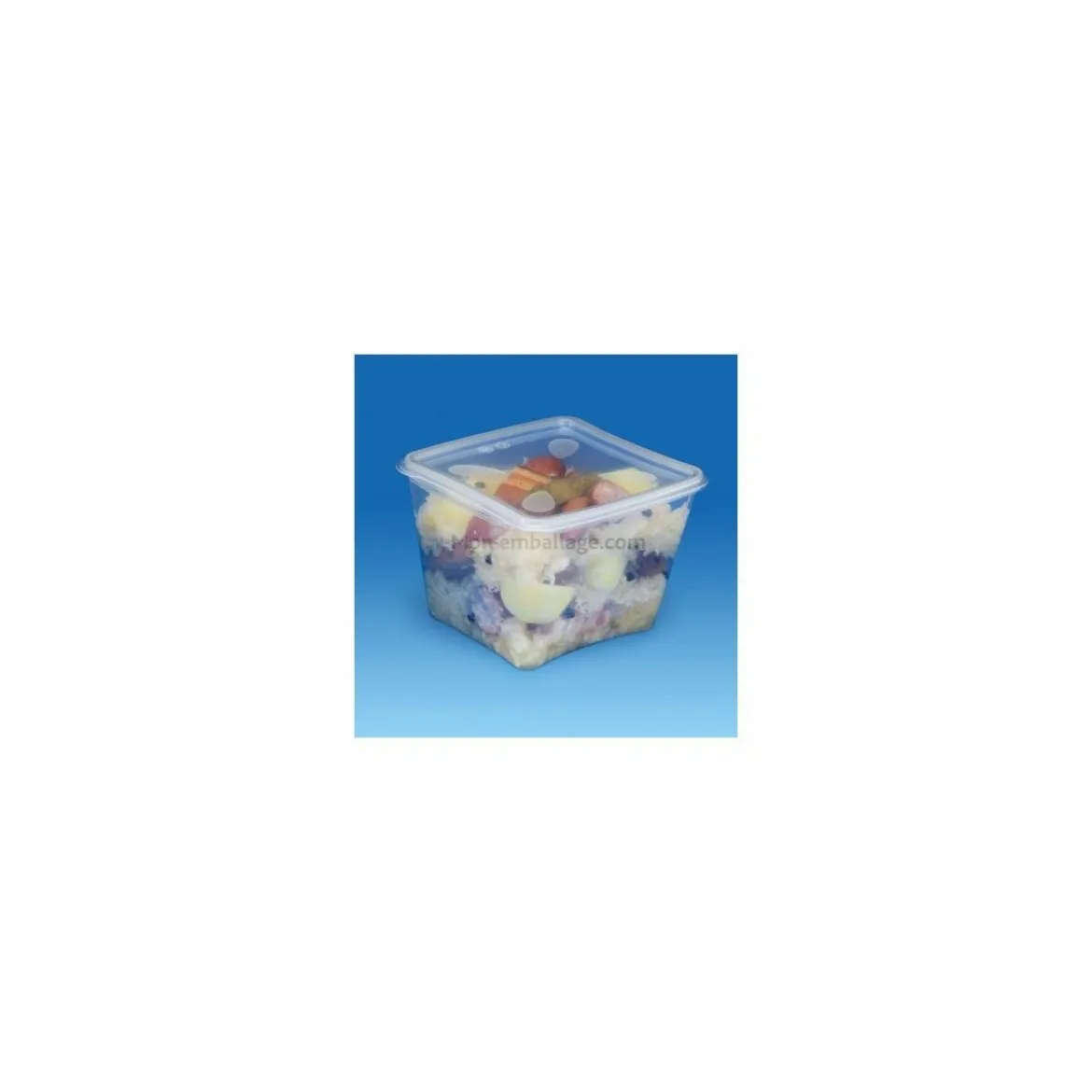 Boîte plastique transparente avec couvercle Prestipack 1500 ml - par 30