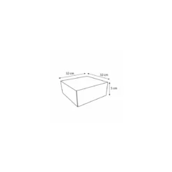 Boîte pâtissière ivoire en carton 32 x 32 x 5 cm - par 50