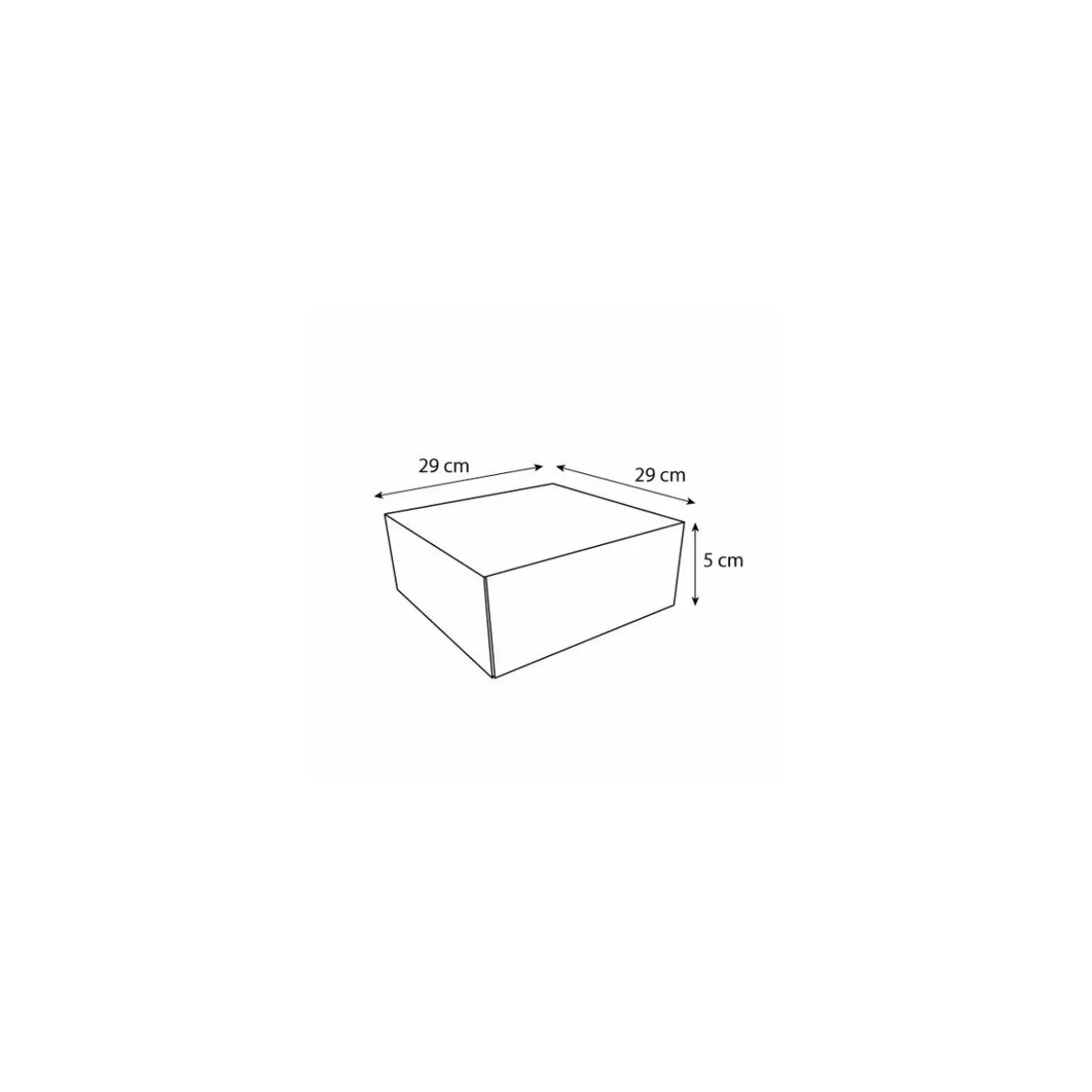 Boîte pâtissière ivoire en carton 29 x 29 x 5 cm - par 50