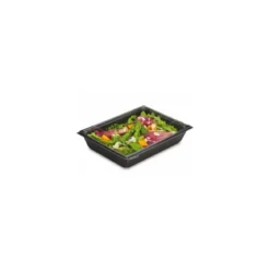 Boîte à salade plastique noire avec couvercle Freshipack 1200 ml - par 30