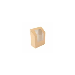 Boîte à wrap et tortilla avec fenêtre kraft brun - par 100
