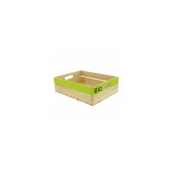 Cagette bois avec logo bio 40 x 30 x 12 cm