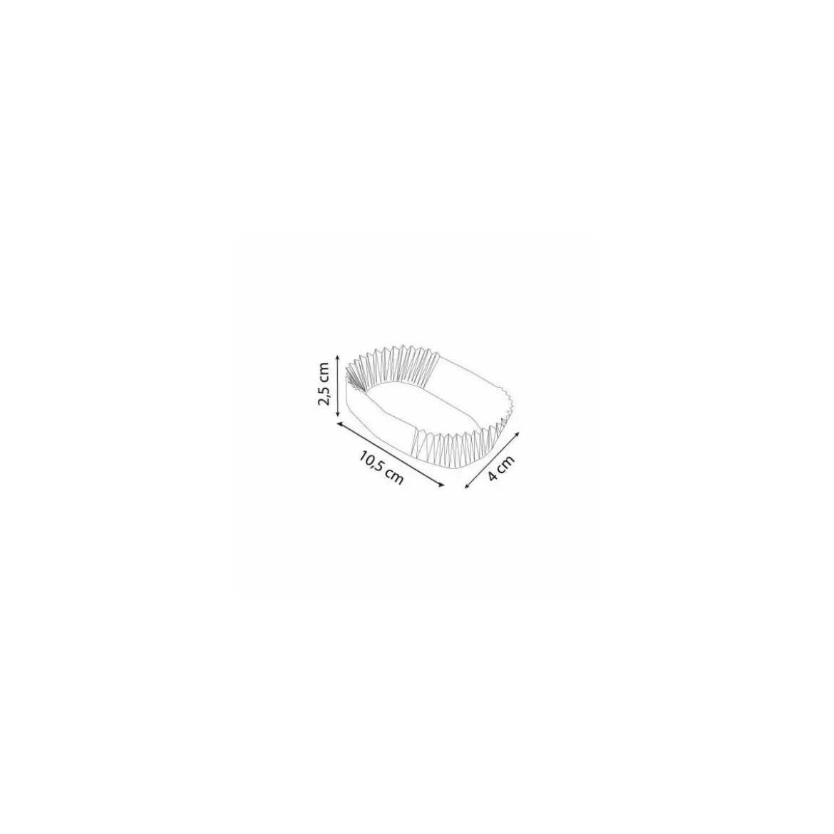 Caissette ovale plissée papier blanc 10,5 cm - par 1000