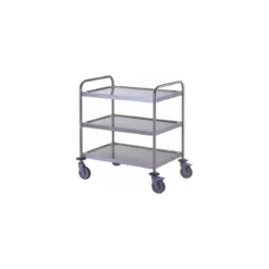 Chariot de service inox 3 plateaux 89,5 x 62,5 x 96 cm