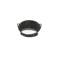 Corbeille van noire avec fond grille inox ø 46 x 26 cm