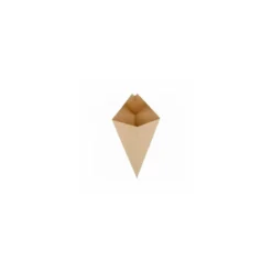 Cornet à frites kraft avec languette pour sauce 100 ml - par 200