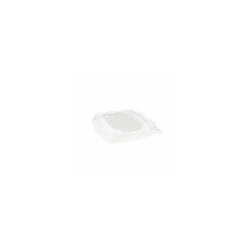 Couvercle plastique transparent pour saladier carré en pulpe de canne 500 ml - par 50