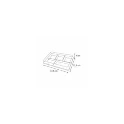 Couvercle plastique transparent pour plateau repas 5 compartiments 38,1 x 23,1 x 4,2 cm - par 30