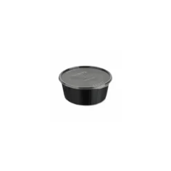 Couvercle plastique transparent pour boîte ronde plastique noire 750 ml - par 250