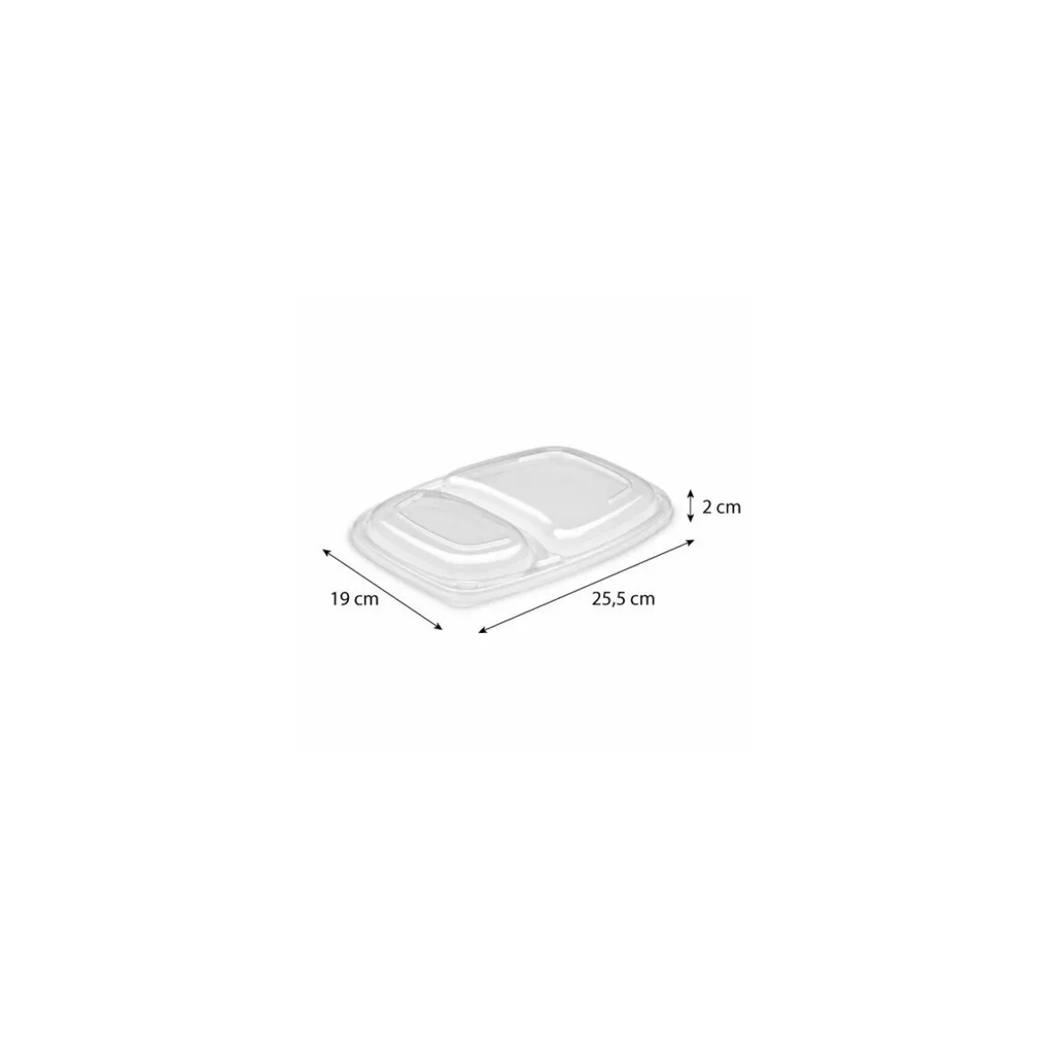 Couvercle PP pour boite Cookipack 2 compartiments - par 320