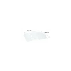 Couvercle transparent PLA pour plateau repas 5 compartiments 29 x 22,4 cm - par 50