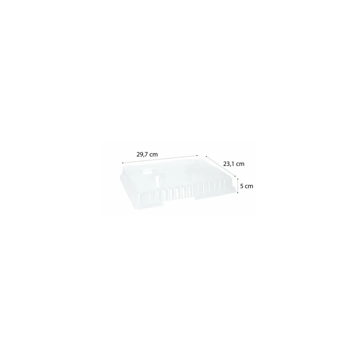 Couvercle transparent PLA pour plateau repas 5 compartiments 29 x 22,4 cm - par 50